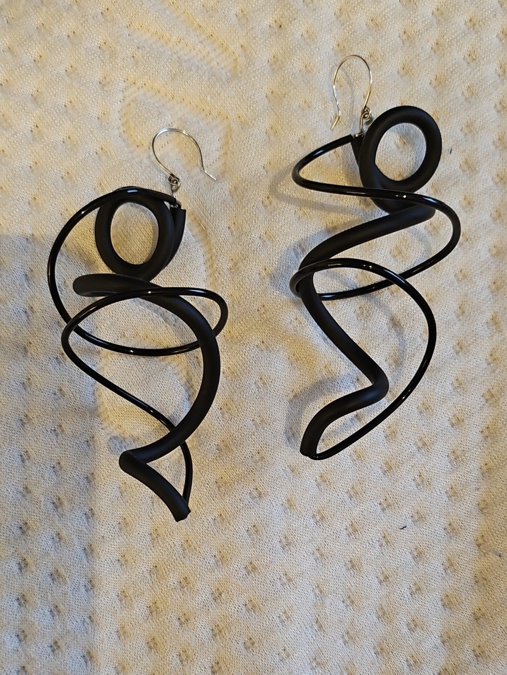 Samuel Coraux Black Sculptural Spiral Drop Earrings